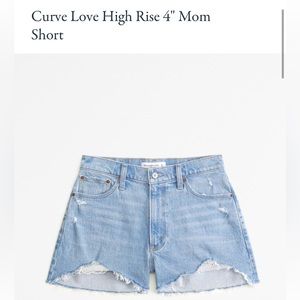 Abercrombie Curve Love High Rise 4 Inch Mom cut off denim Shorts Sz 33/16